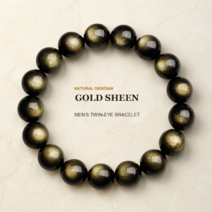 Money Magnet & Guardian: Natural Gold & Silver Obsidian Bracelets for Men – Mystical Feng Shui Jewelry for Wealth and Success.