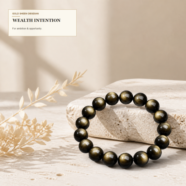 Money Magnet & Guardian: Natural Gold & Silver Obsidian Bracelets for Men – Mystical Feng Shui Jewelry for Wealth and Success.