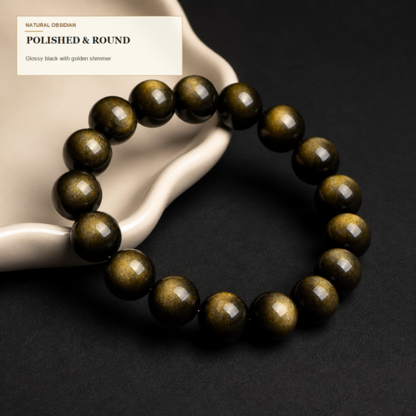 Money Magnet & Guardian: Natural Gold & Silver Obsidian Bracelets for Men – Mystical Feng Shui Jewelry for Wealth and Success.