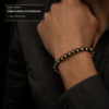Money Magnet & Guardian: Natural Gold & Silver Obsidian Bracelets for Men – Mystical Feng Shui Jewelry for Wealth and Success.