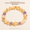 Love & Happiness Intention Bracelet | Natural Citrine & Amethyst Healing Gemstone Jewelry