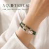 Pure Energy Cleanse & Emotional Healing | Natural Moss Agate & Clear Quartz Intention Bracelet