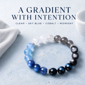 The Corporate Success & Wealth Guardian | Gradient Blue Crystal Bracelet for Career Growth, Abundance & Office Protection